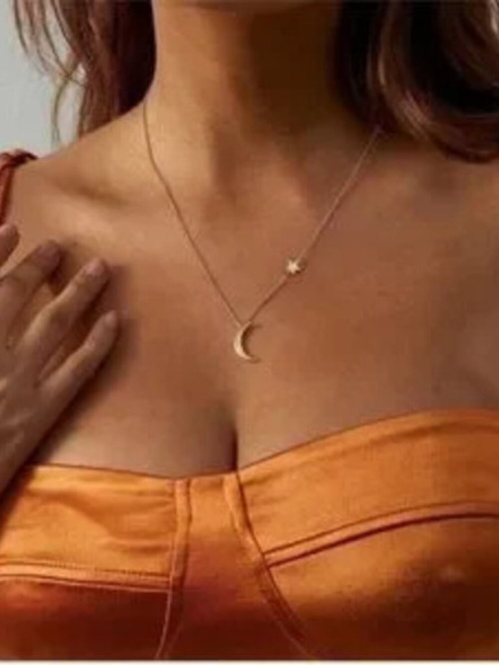 14k Gold Plated Moon Star Chain Necklace